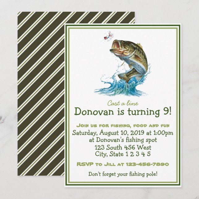 Fishing Birthday Invitation (Front/Back)