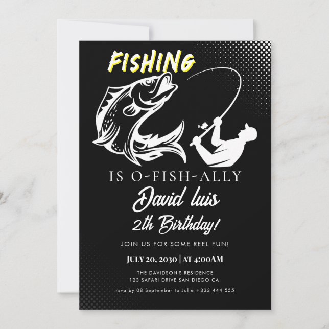 fishing  Birthday Invitation (Front)