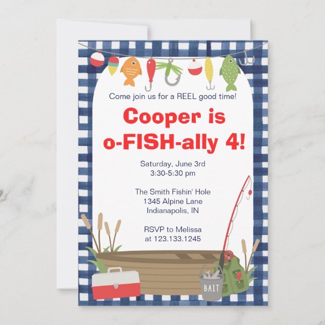Fishing Birthday Invitation (Front)