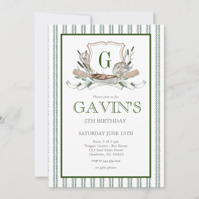 Fishing Birthday invitation  (Front)