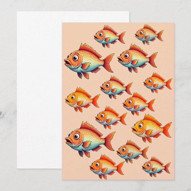 Fishing Birthday Invitation Card (Front/Back)