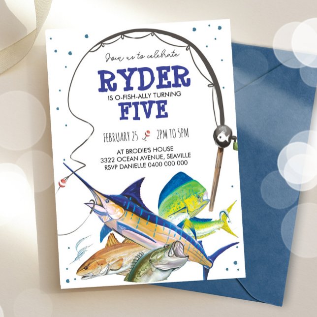 Fishing Birthday Invitation Fish Invite (Creator Uploaded)