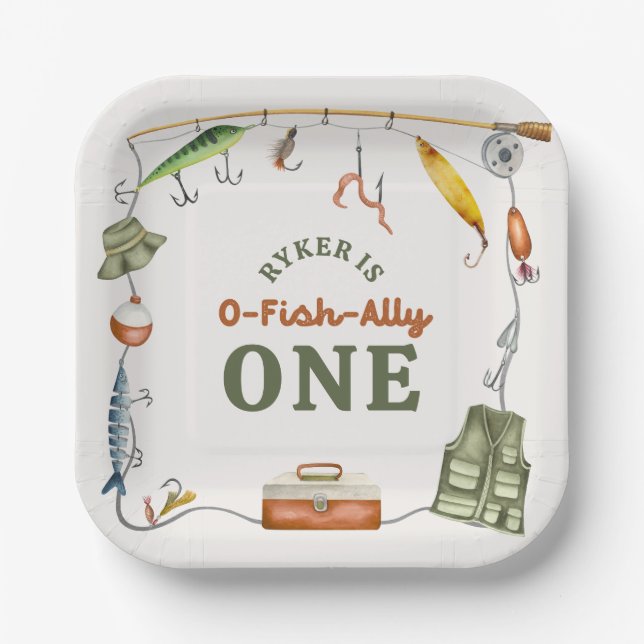 Fishing Birthday Paper Plate (Front)