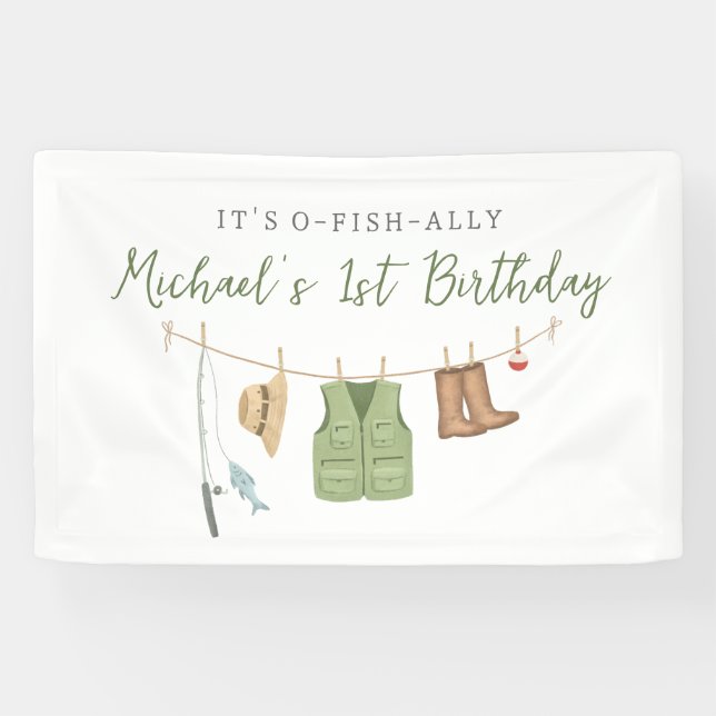 Fishing Birthday Party Banner (Horizontal)