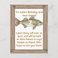 Fishing Birthday Party Boys Invitation