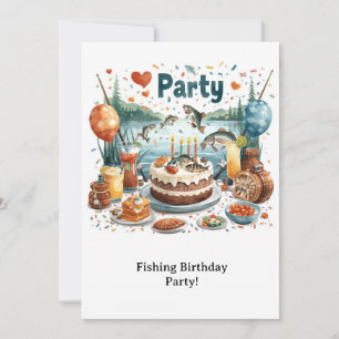 Fishing Birthday Party  Invitation