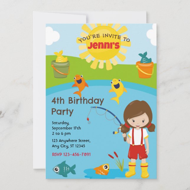 Fishing Birthday Party Invitation (Front)