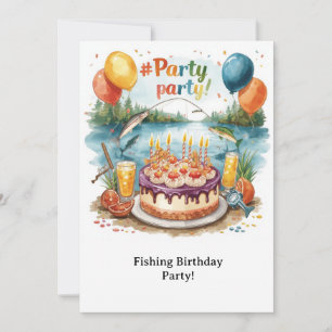 Fishing Birthday Party  Invitation