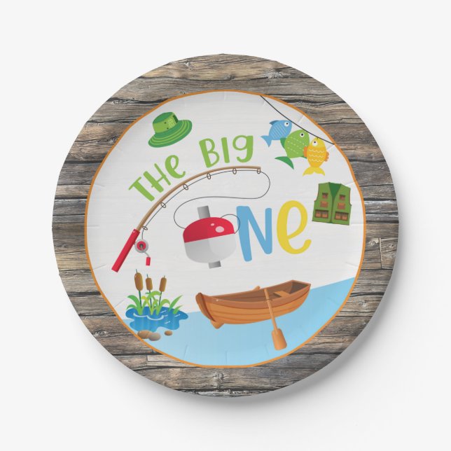 Fishing Birthday Party Plate (Front)