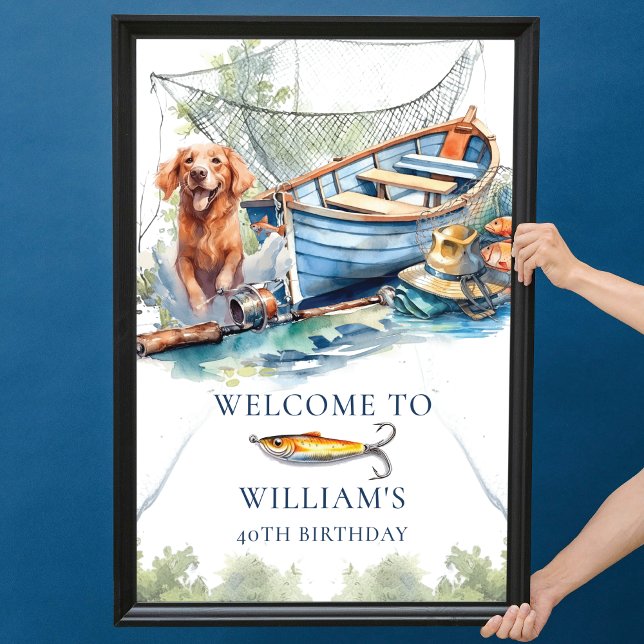 Fishing Birthday Party Welcome Sign (Creator Uploaded)