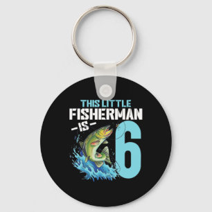 Fishing Birthday Shirt 6 Year Old Boy Fisher 6th B Key Ring