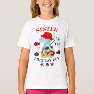 fishing birthday sister of the Birthday Boy T-Shirt