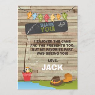Fishing Birthday Thank You Card Fishing party