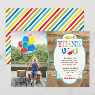 Fishing Birthday Thank You Card with Photo