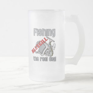 Fishing Bluegill The Reel Deal Serious Fishing Frosted Glass Beer Mug