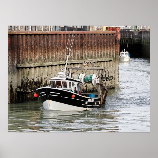 Fishing boat at Le Tréport in France Poster (Front)