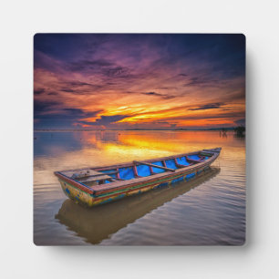 Fishing Boat At Sunrise   Jubakar Beach Plaque