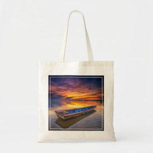 Fishing Boat At Sunrise Jubakar Beach Tote Bag