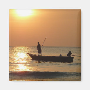 Fishing Boat at Sunset Magnet
