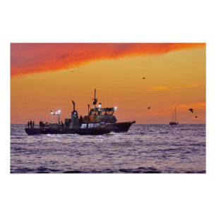 Fishing Boat at Sunset - Venice Beach, CA Photo Print