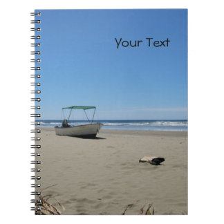 Fishing Boat at the Beach (customisable) Notebook