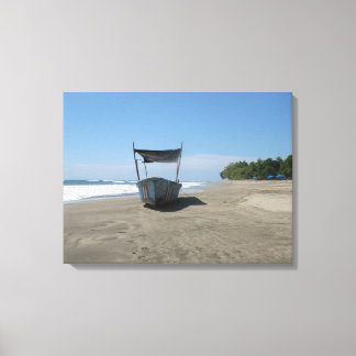 Fishing Boat at the Beach in Costa Rica Canvas Print