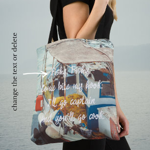 Fishing Boat at the Mediterranean Seaside Tote Bag