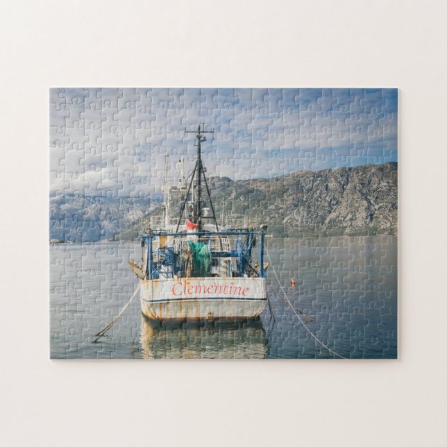 Fishing Boat at the Picturesque Bay Jigsaw Puzzle (Horizontal)