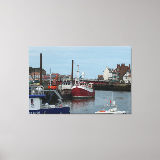Fishing Boat Atlas in Whitby Harbour England Canvas Print