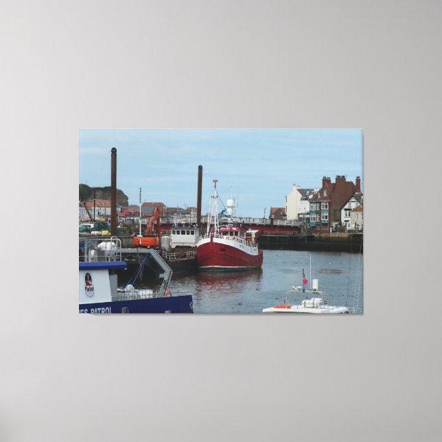 Fishing Boat Atlas in Whitby Harbour England Canvas Print (Front)