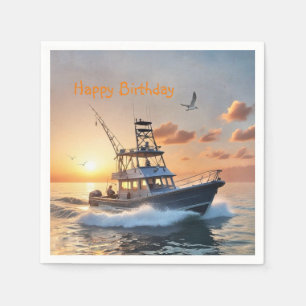 Fishing Boat Birthday Napkin