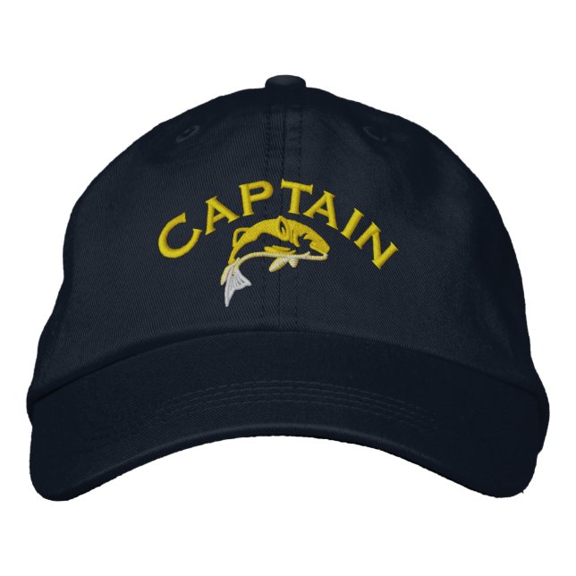 Fishing boat captain embroidered hat (Front)