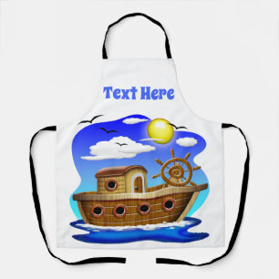 Fishing Boat Cartoon  Apron