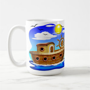 Fishing Boat Cartoon  Coffee Mug