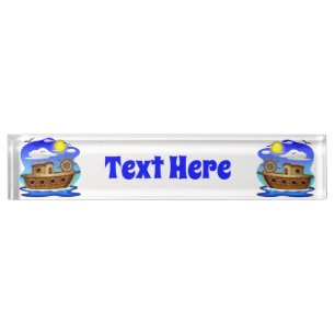 Fishing Boat Cartoon Nameplate