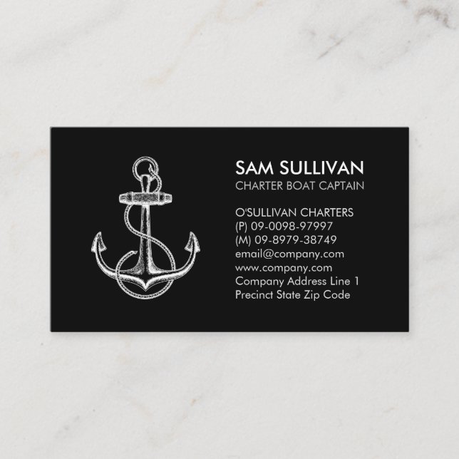 Fishing Boat Charter Travel Tour Business Card (Front)