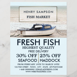 Fishing Boat, Fishmonger/Wife, Fish Market Advert Flyer