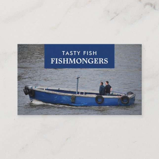 Fishing Boat, Fishmonger/Wife, Fish Market Business Card (Front)