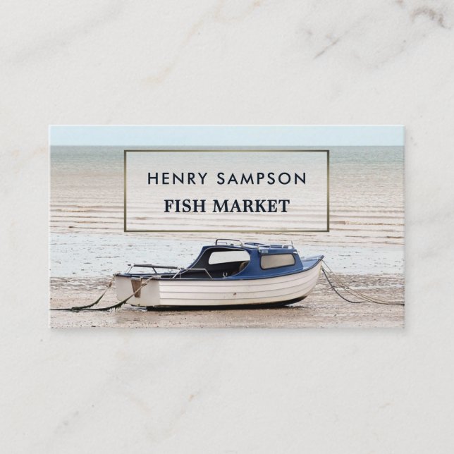 Fishing Boat, Fishmonger/Wife, Fish Market Business Card (Front)