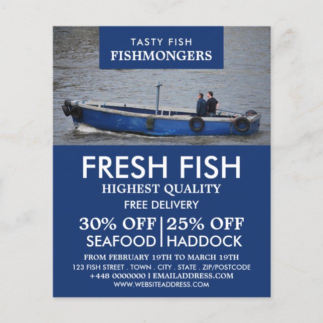 Fishing Boat, Fishmonger/Wife, Fish Market Flyer (Front)