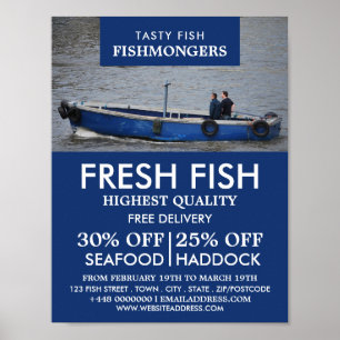 Fishing Boat, Fishmonger/Wife, Fish Market Poster