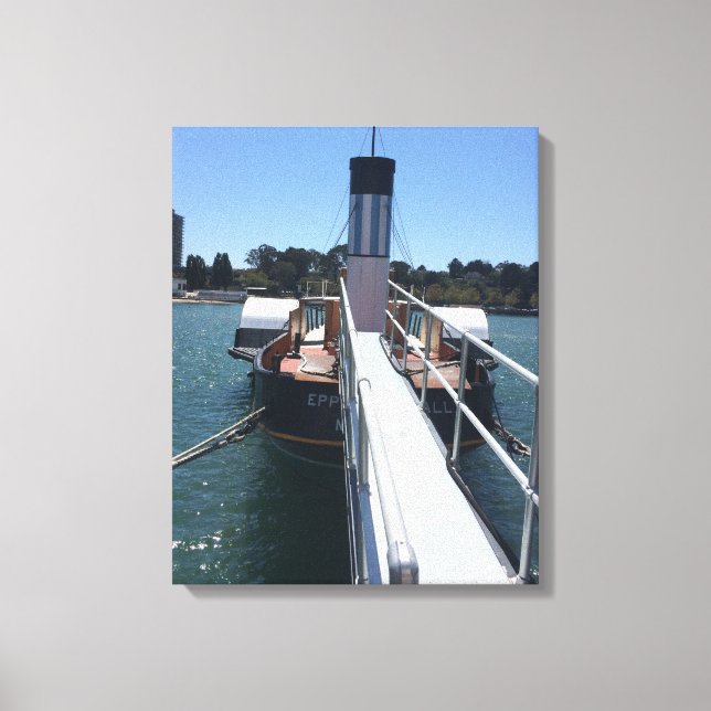 Fishing Boat in the Harbor Canvas Print (Front)