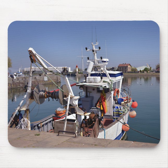 Fishing boat in the port of Honfleur in France Mouse Mat (Front)