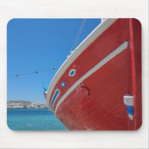 Fishing Boat In The Port Of Mykonos In Cyclades Mouse Mat
