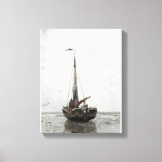 Fishing boat Jacob Maris Sea landscape Canvas Print