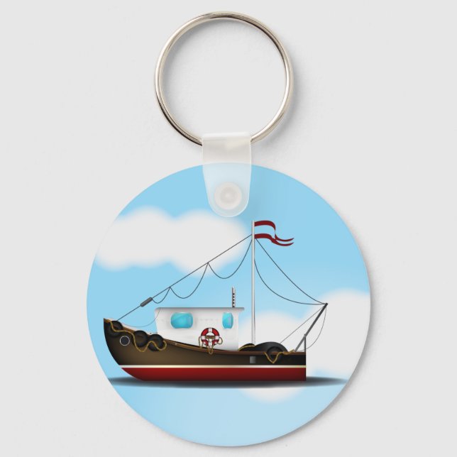 Fishing Boat Key Ring (Front)