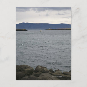 Fishing boat leaving harbour, Reykjavik, Iceland Postcard