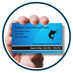 Fishing Boat Marlin Symbol Business Cards