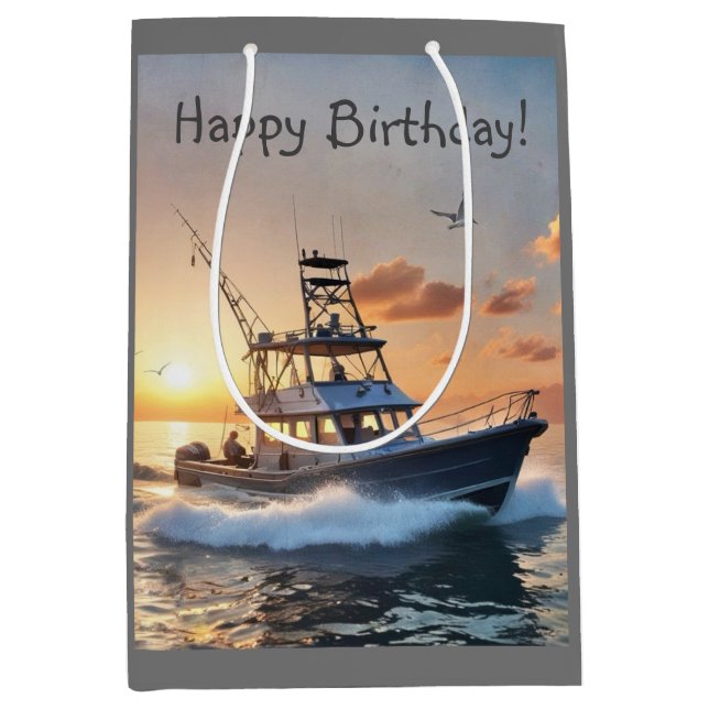 Fishing Boat Medium Gift Bag (Front)
