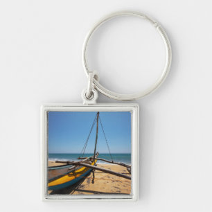 Fishing Boat Moored On Beach Key Ring